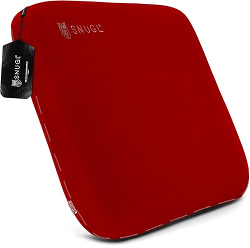 SNUGL Sofa Cushions 50cm x 50cm – Cushions with Covers Included – Memory Foam Sofa Pillows – Velvet Cushion – Hypoallergenic Washable Cover (Large Red – 1 Cushion)