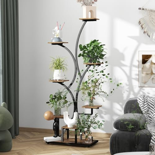 Trironsun Supporto per piante per interni con luce di crescita, 8 animali, in metallo, per piante da interni, multipli in metallo, per piante e fiori