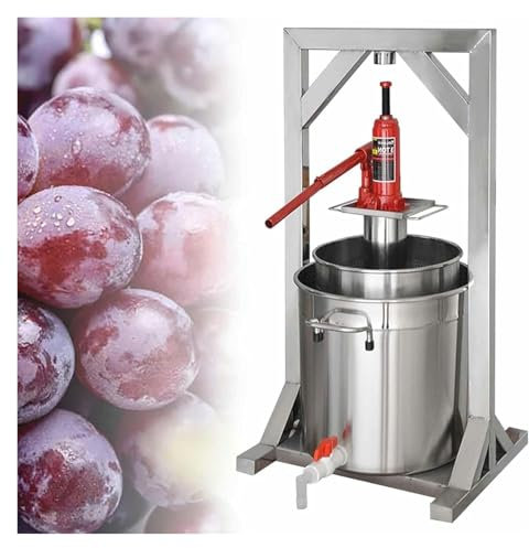 TAIPINGOZ Torchietto, ​Torchio per Frutta​ Pressa per Bacche Pressa for Sidro in Acciaio Inossidabile con idraulica for Sidro, Forniture e Attrezzature for la Produzione di Vino D'uva(22L)