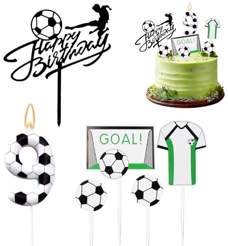 Velas de cumpleaños con números 9，Decoración de cumpleaños
