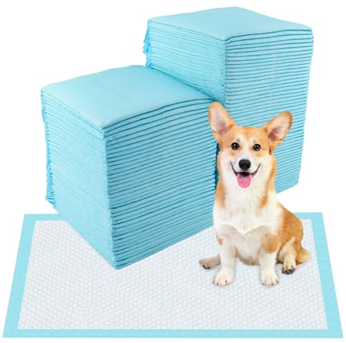 Vexillic Tappetini Igienici per Cani, 100 Pezzi Traversine Cani 33x45cm, Tappetini Assorbenti per Cani e Gatti Multiuso 6 Strati a Prova di Perdite con Superficie Asciugatura Rapida