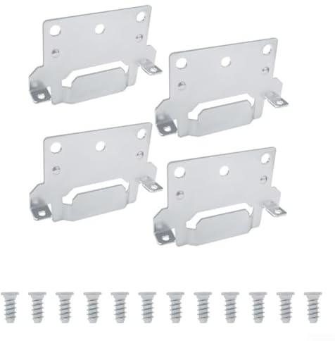 Lot de 4 plaques de support robustes pour cadre de lit, supports de montage en métal avec matériel d'installation, pour réparation de meubles
