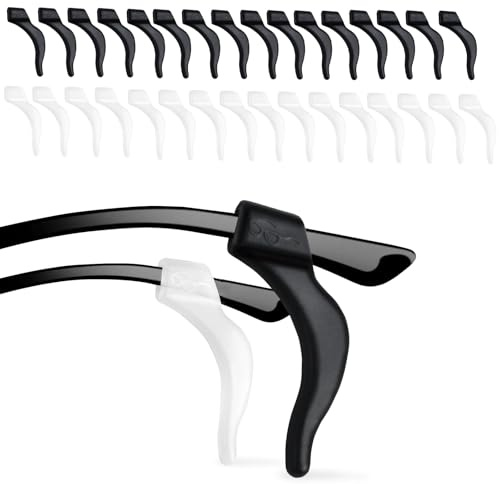 ROHMERIQUE 16 Pairs Silicone Glasses Ear Grips – Anti-Slip Comfortable Eyeglass Ear Cushions & Retainer Hooks, Adjustable Fit for Sunglasses, Spectacles and Glasses Behind Ears