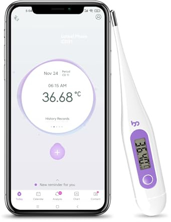 Femometer Vinca Lite Thermomètre basal, thermomètre numérique de fertilité, moniteur de fertilité pour l'ovulation, contrôle du cycle, sans Bluetooth