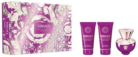 Versace Dylan Purple Eau de Parfum Set regalo 2025-50 ml EDP, 50 ml lozione per il corpo e 50 ml gel doccia