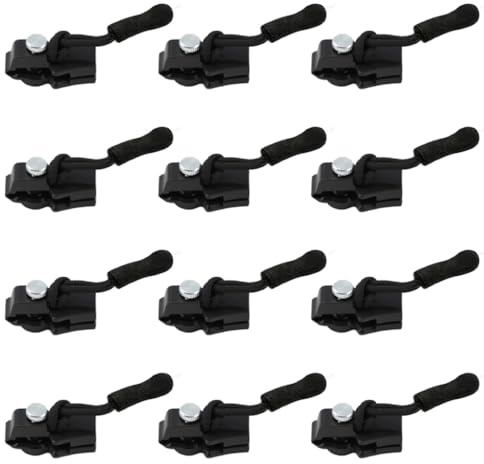 12 Piezas Kit de Reparación de Cremallera S/M/L, Reparación de Curseur Desmontable Universal, Tirador de Reemplazo Instantáneo, Repara Cremallera Rota para Ropa, Chaqueta, Abrigo, Bolso, Maleta
