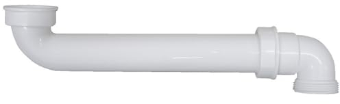 Schläfer 439406 | Sifón lavabo con doble curva de desagüe que ahorra espacio debajo del fregadero, conector de desagüe para sifón, conexiones estándar 1 1/2, tubo de 40 mm