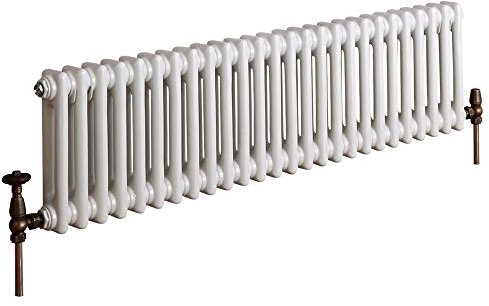 Milano Windsor White Cast Iron Style Horizontal Double Column Radiator - 300mm x 1190mm
