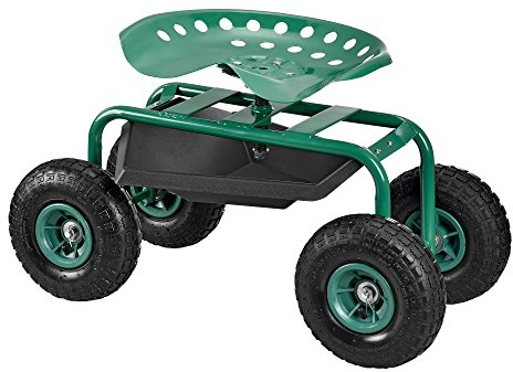pro.tec Fahrbarer Gartensitz Scooter Rollsitz [grün] Rollwagen Gartenhelfer