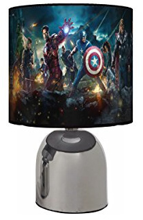 Avengers - Bedside Touch LAMP - Boys Bedroom Light/LAMP Shade. Mains Operated (UK Plug)