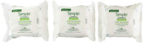 Simple Micellar Makeup Remover Wipes 25 Count (3 Pack)