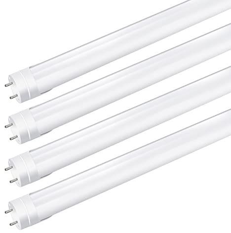 LightingWill LED T8 Light Tube 4FT, Warm White 3000K-3500K, Dual-End Powered Ballast Bypass, 2000Lumen 18W (40W Equivalent Fluorescent Replacement), Frosted Cover, AC85-265V Lighting Fixture, 4 Pack
