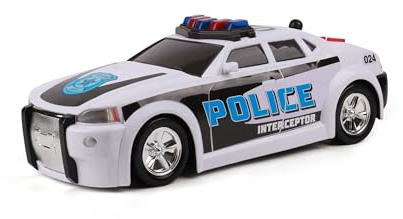 Mighty Fleet Mighty Motorized Police Cruiser Toy Police Car - Realistic Lights, Sounds & Motorized Feature - Ages 3 and Up
