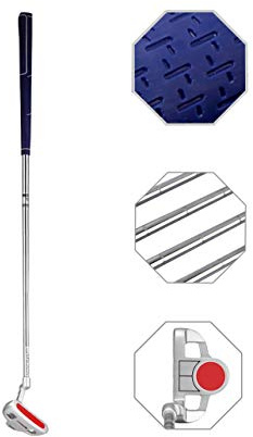 Junior Golf Putter Stainless Steel Indoor Outdoor Putter Right Handed 3 Sizes to Choose Freely(Red Head+Blue Grip, 27inch)