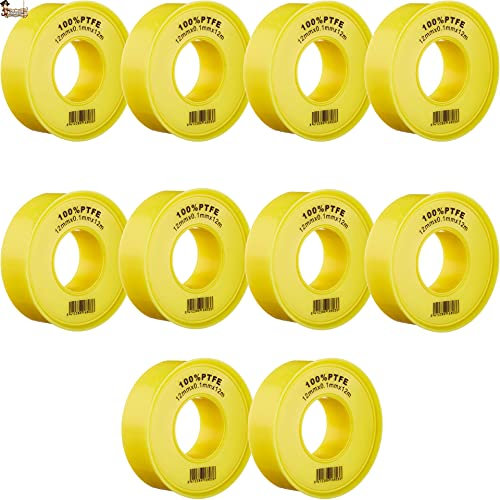 BricoLoco.com Rollo cinta teflón fontanería.Sellado unión roscas en tubos y tuberías. Profesional. Fabricado en Europa. Rollo 12 mts. Ancho 12 mm. Espesor 0,1 mm. (10)
