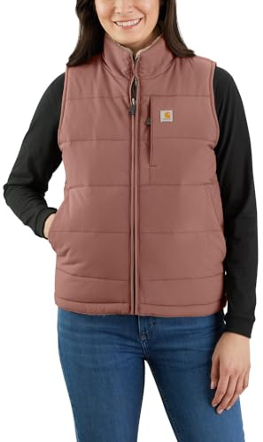 Carhartt Gilet réversible pour femme avec surface hydrofuge et technologie Wind Fighter, Noix de muscade, S