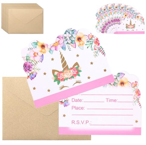 10Pcs Party Invitations for Kids,Party Invitations Kids Birthday Party Invitations with Envelopes, Double Sided Theme Invites Cards for Birthday Boys Girls Party