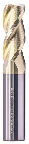 Solid Carbide Corner Radius End Mill - .060 Corner Radius, ZrN Coated, 3 Flute, 37° Helix, 1/2 Cutting Dia, 1/2 Shank Dia, 1-1/4 LOC, 3 OAL for Milling Aluminum and Copper