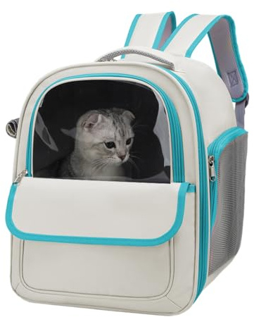 Zaino Per Gatti | Backpack Ventilato Per Ventilatori Per Pet | Comodo Borsa Da Viaggio Per Gatti, Cuccioli E Cani Di Piccola Taglia | Forniture Per Gatti Portatili Per Escursioni, Viaggi All'aperto E