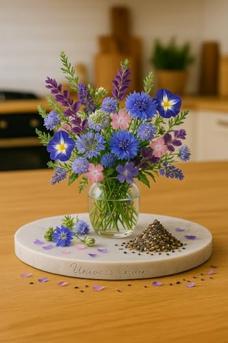 200 Graines de Fleurs d'Été – Mélange de Teintes Bleues - 10 Variétés - Fleur Bleu Jardin Bouquet - 382
