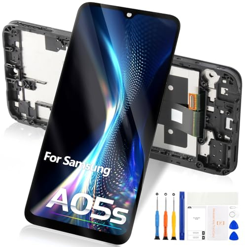 para Samsung Galaxy A05s Pantalla LCD de Repuesto para Samsung Galaxy A05s LCD Display Pantalla Táctil Digitalizador con Kit de Reparación SM-A057G SM-A057M SM-A057F (Negro con Marco, 6,7)