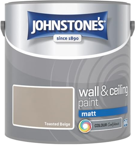 Toasted Beige Johnstone’s Wall & Ceiling Matt Paint 2.5L – Smooth Matt Finish, Excellent Coverage, Quick Dry, Low Odour Interior Paint for Walls & Ceilings