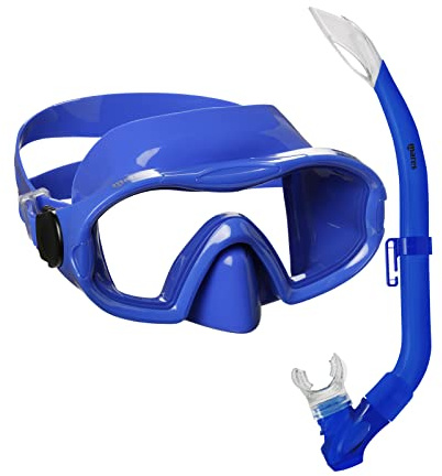 Máscara y Tubo Niños Mares Aquazone Combo Blenny, Conjunto Máscara y Tubo de Snorkel Niños, Unisex, Azul