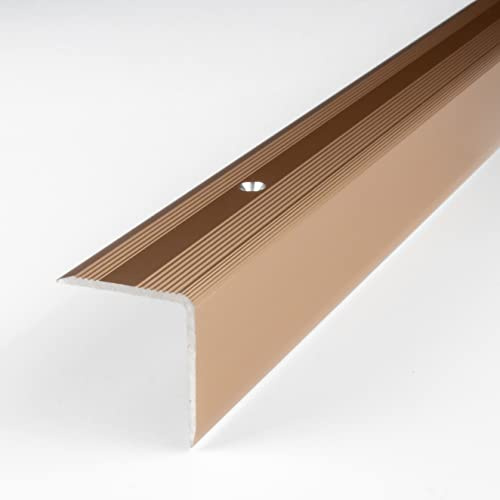 PROVISTON | Trappkant | Aluminium | Bronsljus | Bredd 30 mm | Höjd 32 mm | Längd 1000 mm | Borrade | Trappkantprofil | Trappvinkel | Vinkelprofil | Kombinera vinkel | 1 del