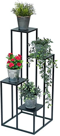 DanDiBo 96354 - Scala per fiori in metallo, 90 cm, colore: Nero