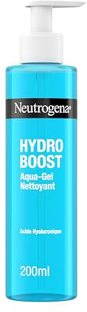Neutrogena, Gel Nettoyant Hydro Boost Aqua (Flacon-Pompe de 200 ml) – Nettoyant pour Le Visage à L’Acide Hyaluronique et Glycérine – Gel Hydratant pour Éliminer les Impuretés et Le Maquillage
