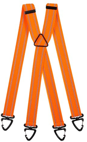 Olata Tirantes Hombres de Alta Visibilidad con Bandas Extra Anchas y Clips De Mosquetón De Plástico – 4 cm. Naranja (X-Form)