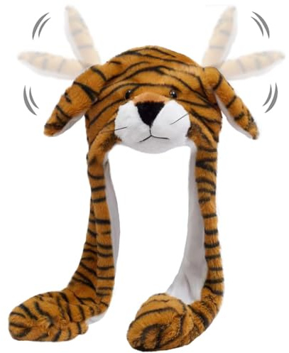 Bonnet avec oreilles mobiles, oreilles de lapin, en peluche, bonnet de lapin avec oreilles mobiles, chapeau de lapin, chapeau de lapin, pour cosplay, vacances, Noël, carnaval, fête, cadeau pour