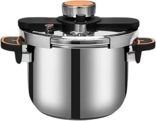 Polished Stainless Steel Pressure Cooker Kitchen Soup Stewpot Induction Cooker Gas Canning Pot Cooking Pot for Family Picnic Household, Easy and Safe to Use (6L)