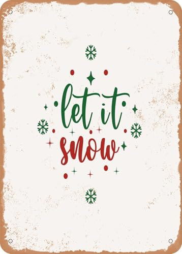 Blechschilder Let It snow - 5 - Vintage Rusty Look sprüchen wandkunst home deko