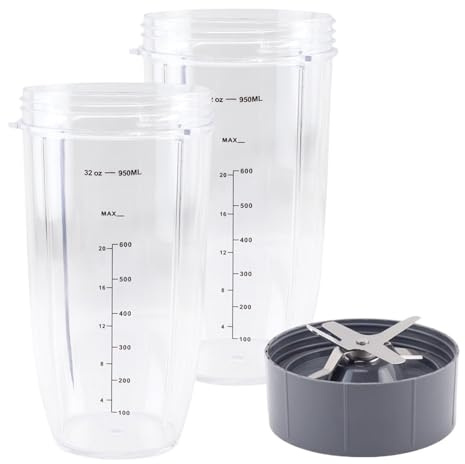 2-pack 32oz jumbokopp och juiceblad for 600W 900W mixer NB-101B NB-101S NB-201