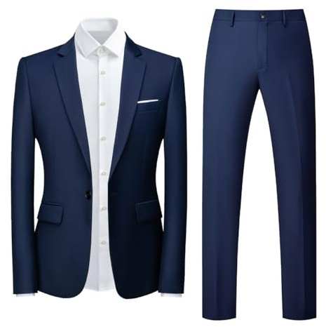 YOUTHUP Costume Homme 2 Pièces Slim Fit 1 Bouton Mariage Bureau Formel
