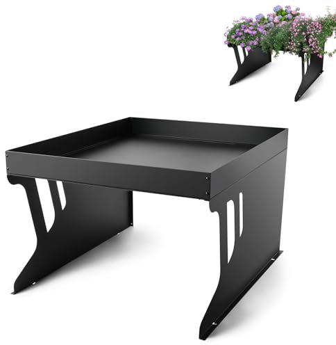 Mähroboter Garage mit Pflanzbeet, Rasenroboter Rasenmäher Garage aus Verzinkte Stahl, Dach Carport Überdachung Unterstand, Schutz vor Sonnen Regen & Wind, 80(L) x 66(B) x 48(H) cm