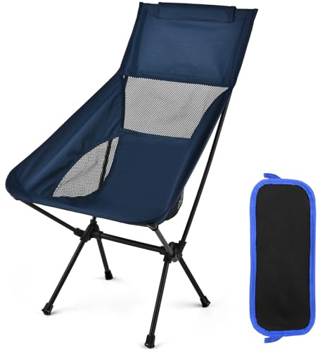 JUQG Silla de Camping Ligera Plegable, Capacidad de Carga 150kg, Silla de Camping Portátil con Bolsa de Almacenamiento, Silla de Playa Compacta para Picnic, Camping, Viajes, Pesca, Paya - Negro