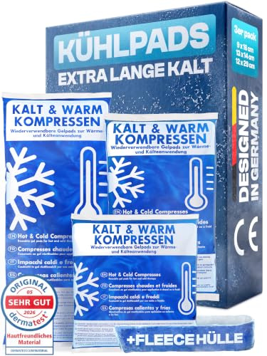 HELDENWERK® Impacco freddo e caldo, impacchi refrigeranti in gel per bambini e adulti, cuscinetto refrigerante per uso a freddo e caldo, confezione da 3 pezzi (9 x 16, 13 x 14 e 29 x 12 cm)