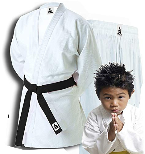 Spirit Traditional White Cotton Judo Wrap Over Student Uniform Cotton 1/140cm