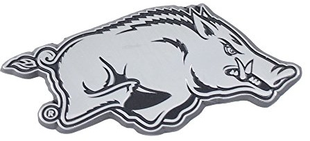 FANMATS NCAA Arkansas Razorbacks Chrome Metal Emblem