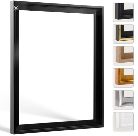 Bildershop-24 Schattenfugenrahmen Lemgo für Keilrahmenbilder und Leinwände 20x30cm Schwarz Hochglanz