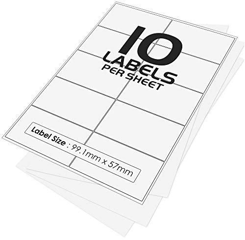 10 Per Page/Sheet, 10 Sheets (100 Sticky Label), iSOUL White Blank Matt Self-Adhesive A4 Address Shipping Labels Stickers, Laser Inkjet Compatible L7173/J8173 Printer Paper, 99.1 X 57 mm JAM Free