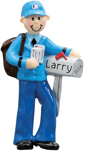 Personalized Mailman Ornament 2025 | Free 24h Customization | Postman Christmas Ornaments for Tree | Custom Gift Wrapped Mail Box Keepsake for Mail Carriers