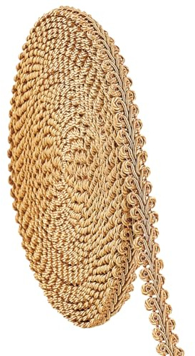 PH PandaHall 14m Bordo Dorato Tessuto Treccia Trim Oro in Poliestere, 13mm Passamaneria Decorativa Oro Cintura Centipede Intrecciato per Cucito Natale Casa Matrimonio Decorazione Artigianato