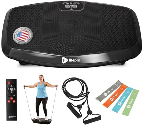 LifePro Hovert 3D Vibration Plate Machine - Dual Motor Oscillation, Lateral + 3D Motion Viberation Platform Machine - Full Whole Body Vibrarating Machine for Home Exercise & Fitness (Black)