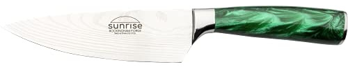 Rockingham Forge Kochmesser, Sunrise Kollektion, 15cm, 6 Zoll, Grüner Harzgriff, Klinge aus Rostfreiem Stahl, Edelstahl, Geschenkverpackung, RF-2107GN