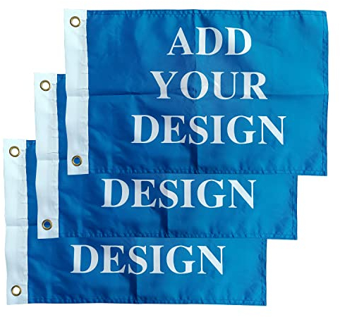 Bagetu Lot de 3 petits drapeaux de bateau personnalisés pour bateau (drapeau uniquement) (30 x 45 cm)