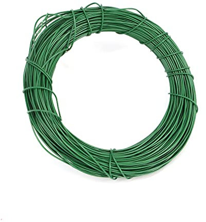 Bendable Craft and Garden Wire Coil, Sturdy and Easy to Cut Galvanised Wire Ideal for Plants, DIY, Arts & Crafts, Sculpting and Climbing plants, (⌀:1mm x 30m x Coated Garden Wire)