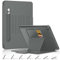 DAORANGE Hülle für iPad 9. 8. 7. Generation, 10.2 Zoll (2021/2020/2019), PU Leder Stoßfest Magnetic Smart Cover Mit Stifthalter, 7 Winkel-Ständer, Auto Schlaf/Wach (Grau)